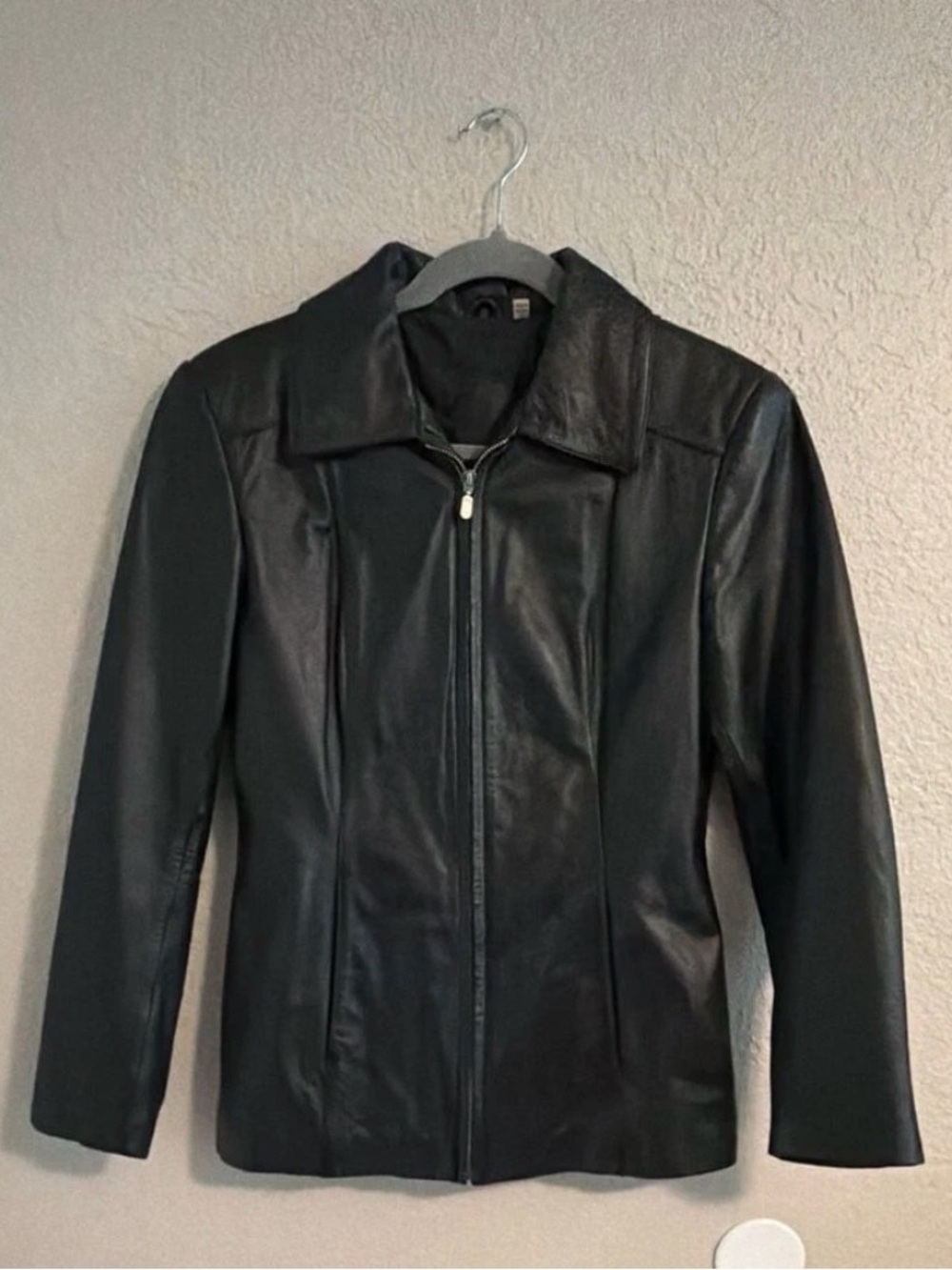 Preston & York Black Leather Zip Jacket